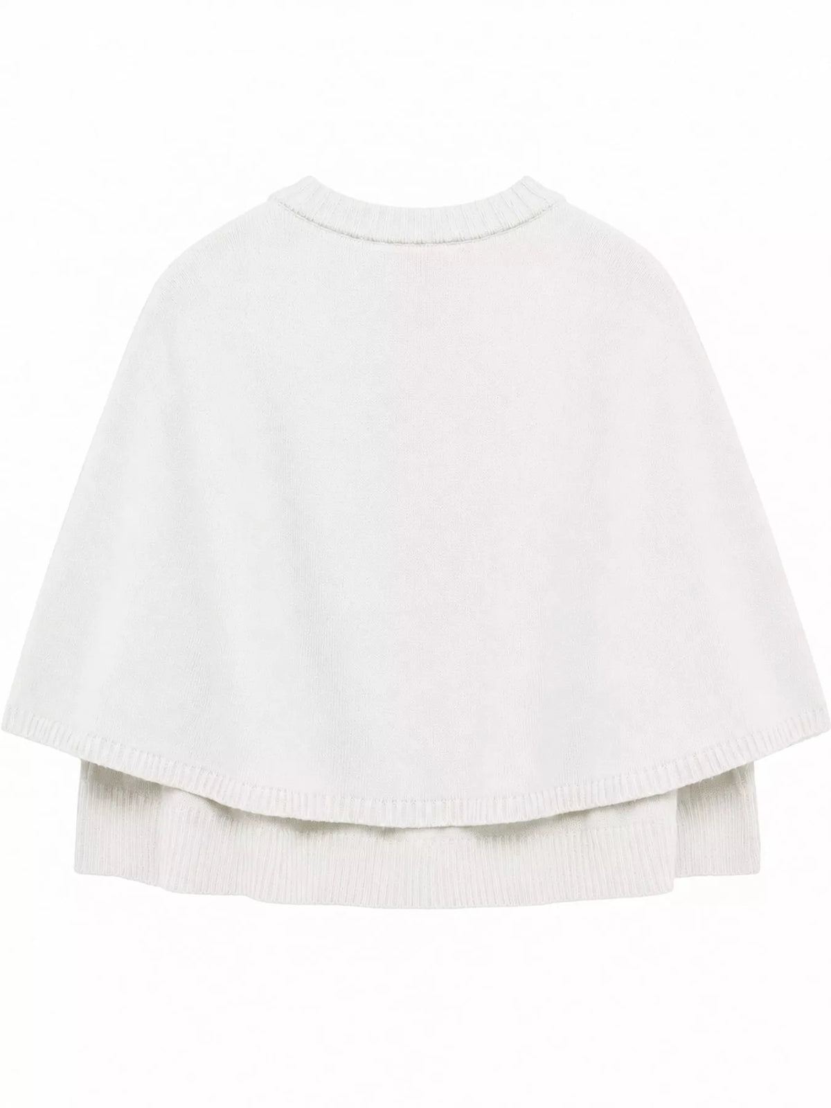 Button-Front Knit Cape Cardigan — back view