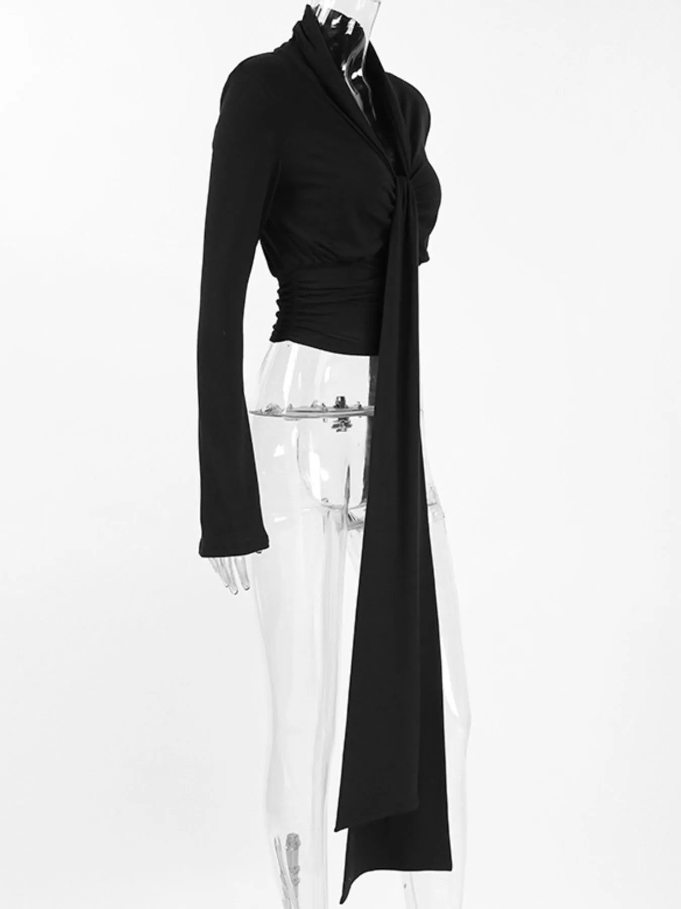 Trendsi Front Tie Detail Flare Sleeve Blouse -
