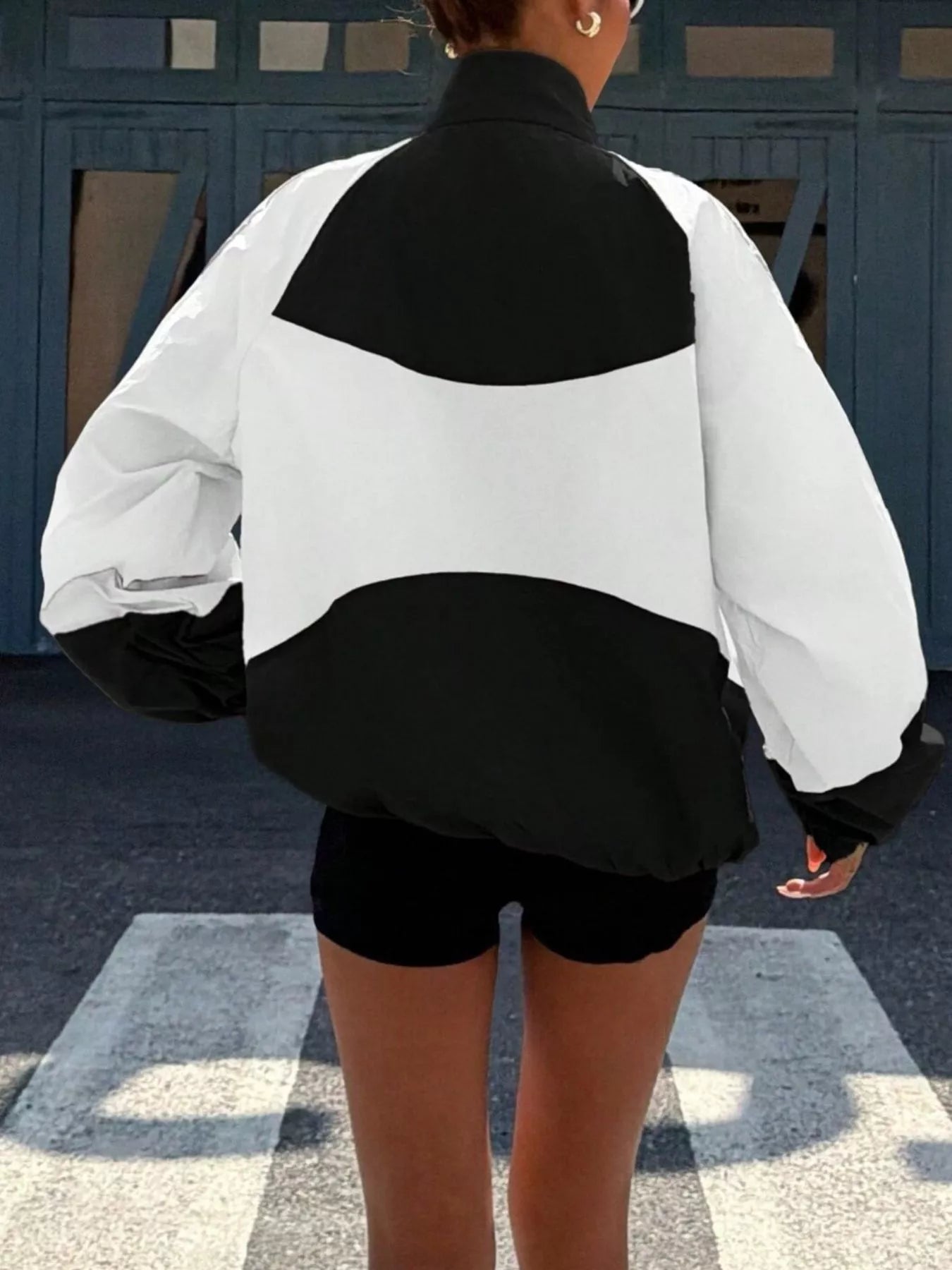 Trendsi Color Block Zip-Up Jacket -