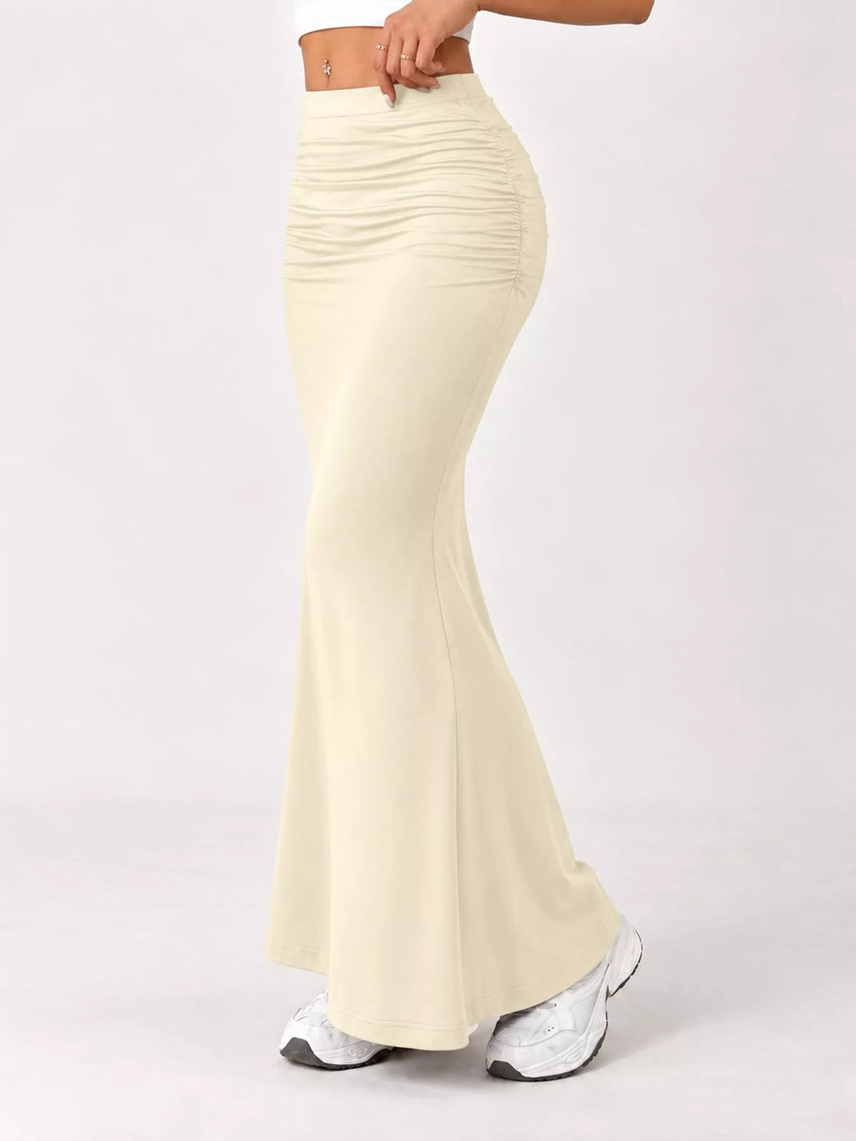 Ruched Maxi Skirt — front view