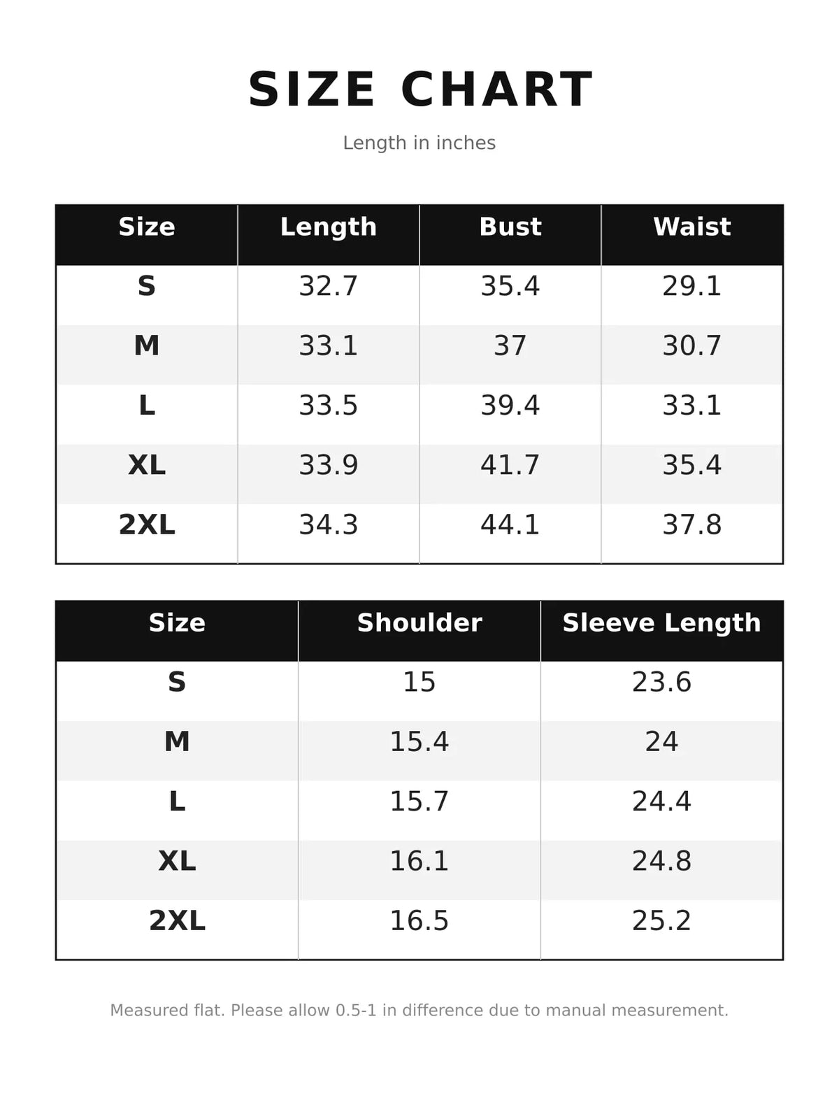Size chart for ruffle layered button front mini dress