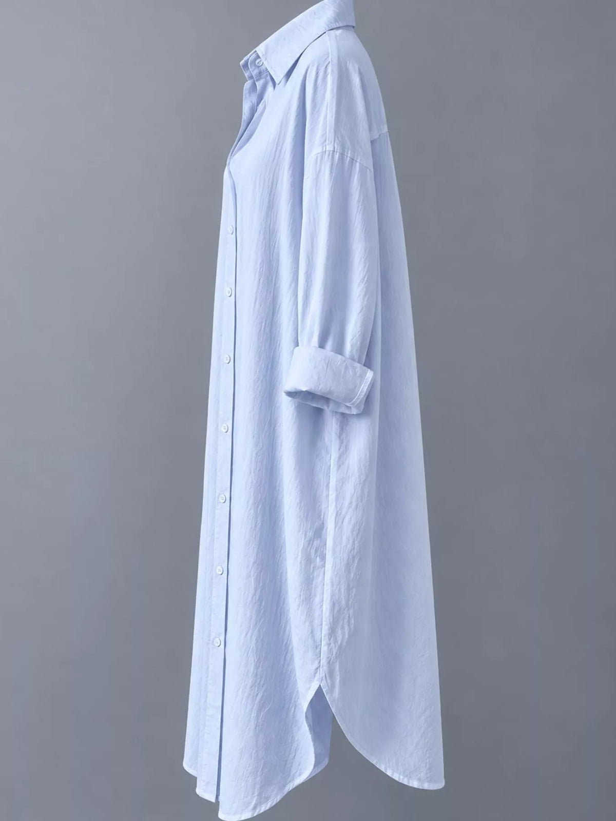 Collared long sleeve midi dress, product view