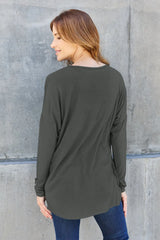Trendsi Basic Bae Full Size Round Neck Dropped Shoulder T-Shirt -