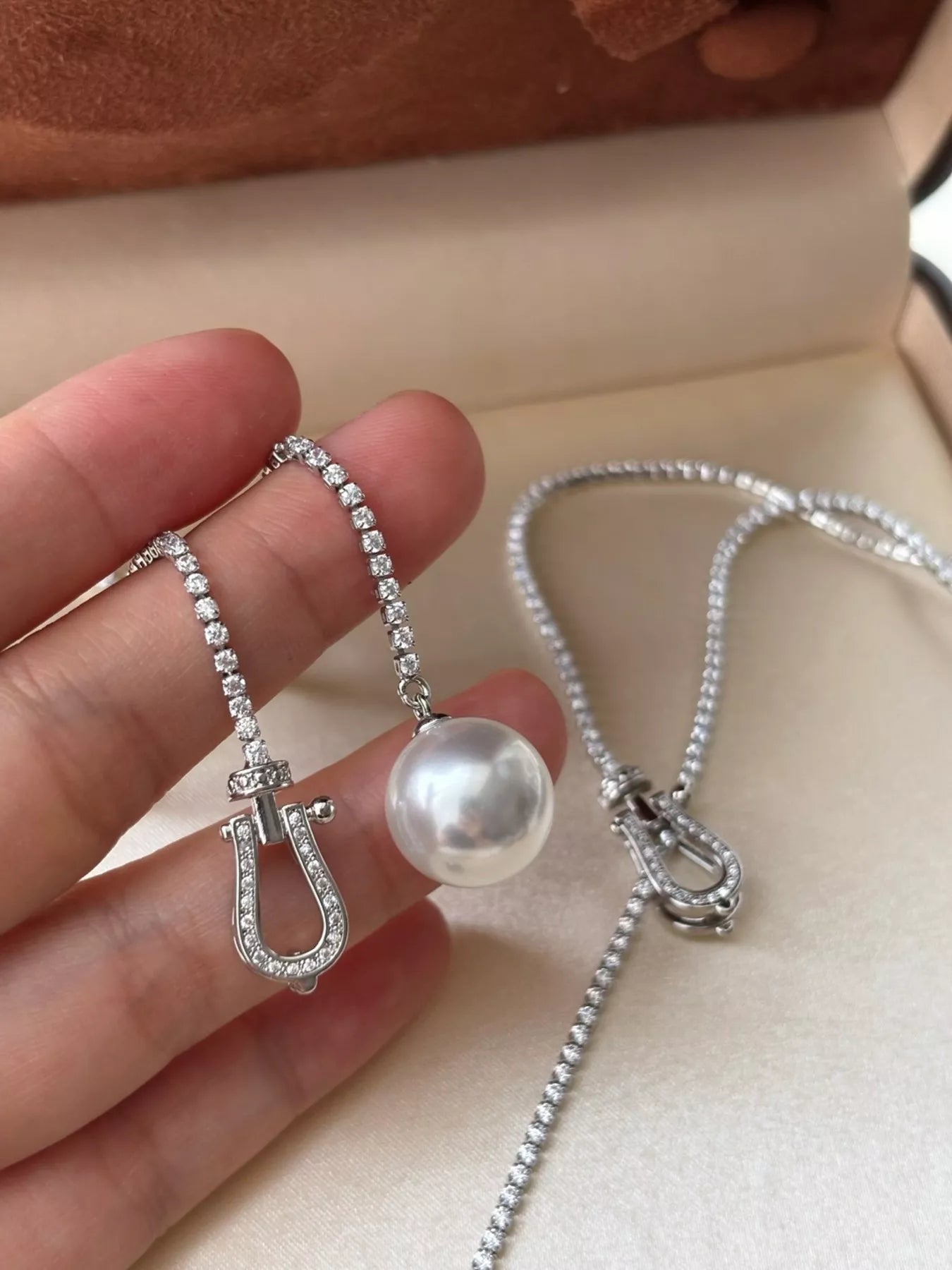 Trendsi Alloy Pearl Drop Y-Necklace -