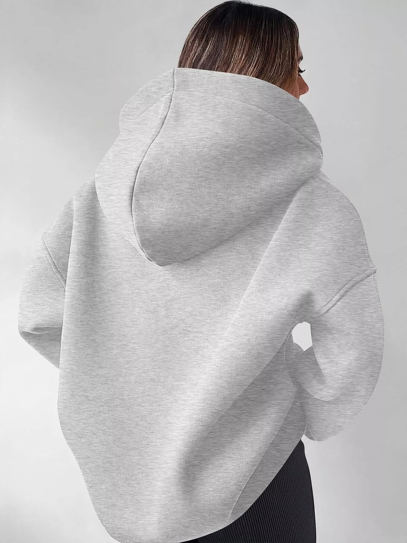 Trendsi Oversized Quarter-Zip Hoodie -