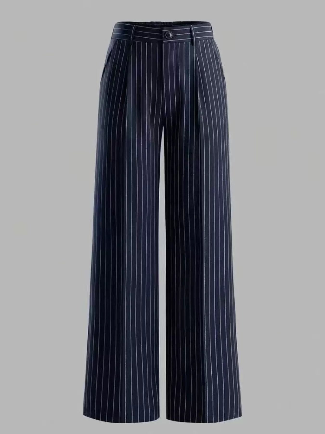 Trendsi High-Waisted Striped Wide-Leg Pants -