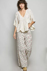 Trendsi POL V-Neck Crochet Blouse with Scalloped Hem -