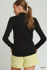 Trendsi Umgee Long Sleeve Mock Neck Top -
