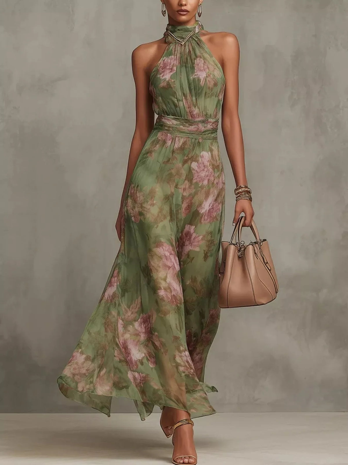 Trendsi Floral Print Sleeveless Maxi Dress -