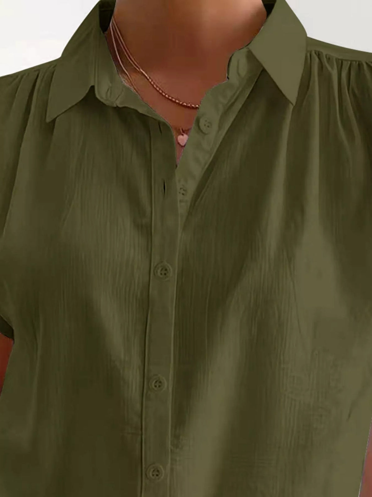 Trendsi Button-Down Short Sleeve Shirt -