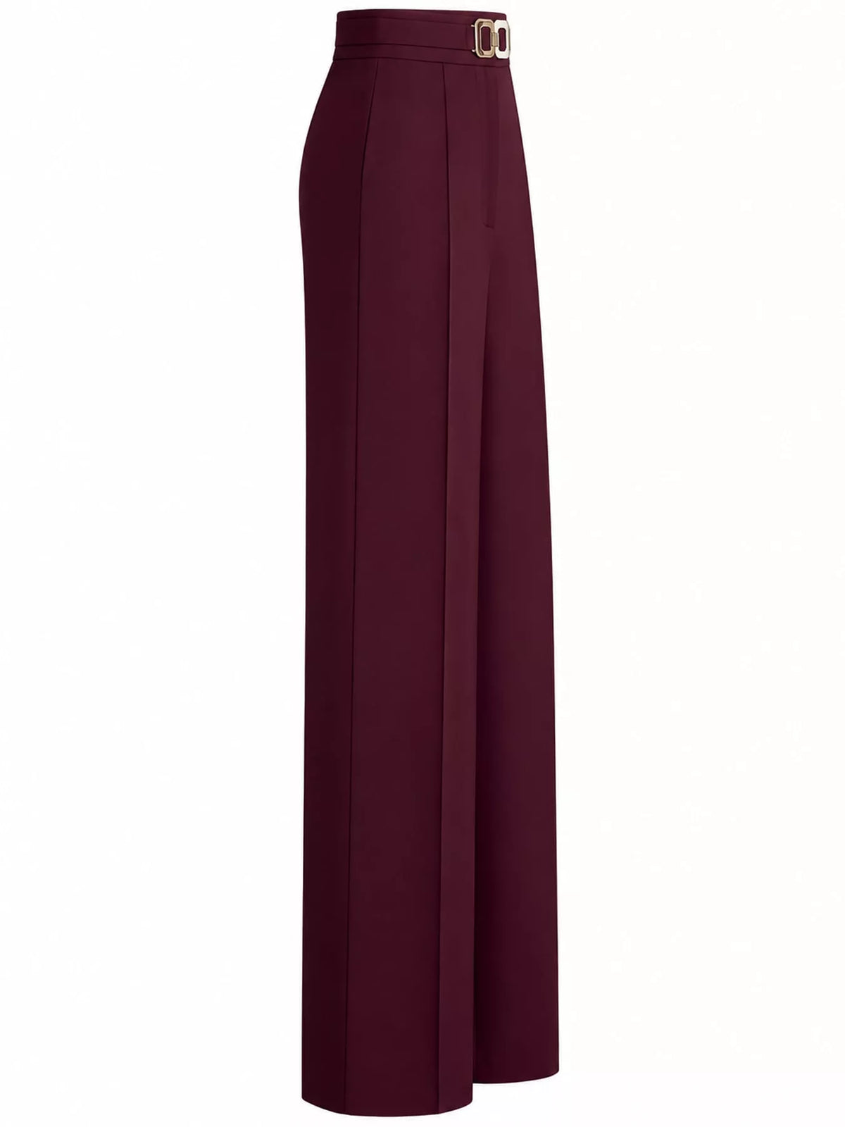 Wide-leg pants, burgundy side