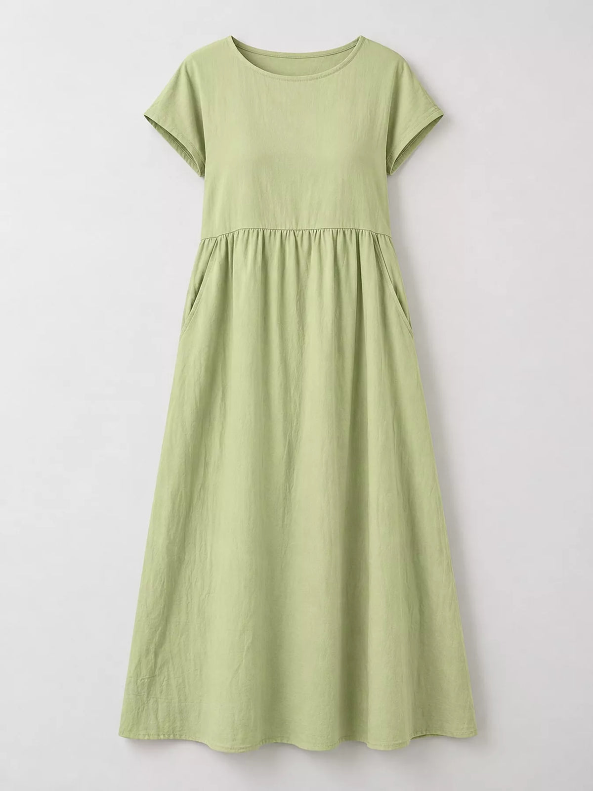Round neck short sleeve midi dress, product view