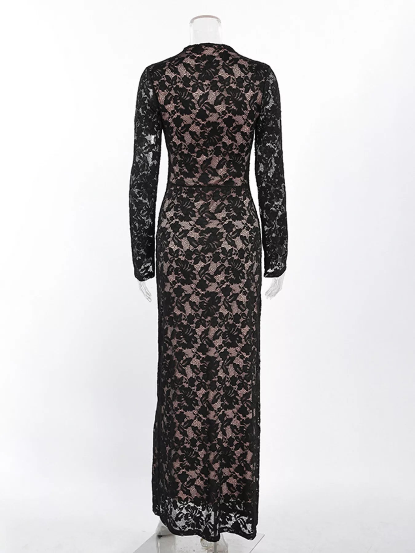 Trendsi Lace Long-Sleeve Bodycon Maxi Dress -