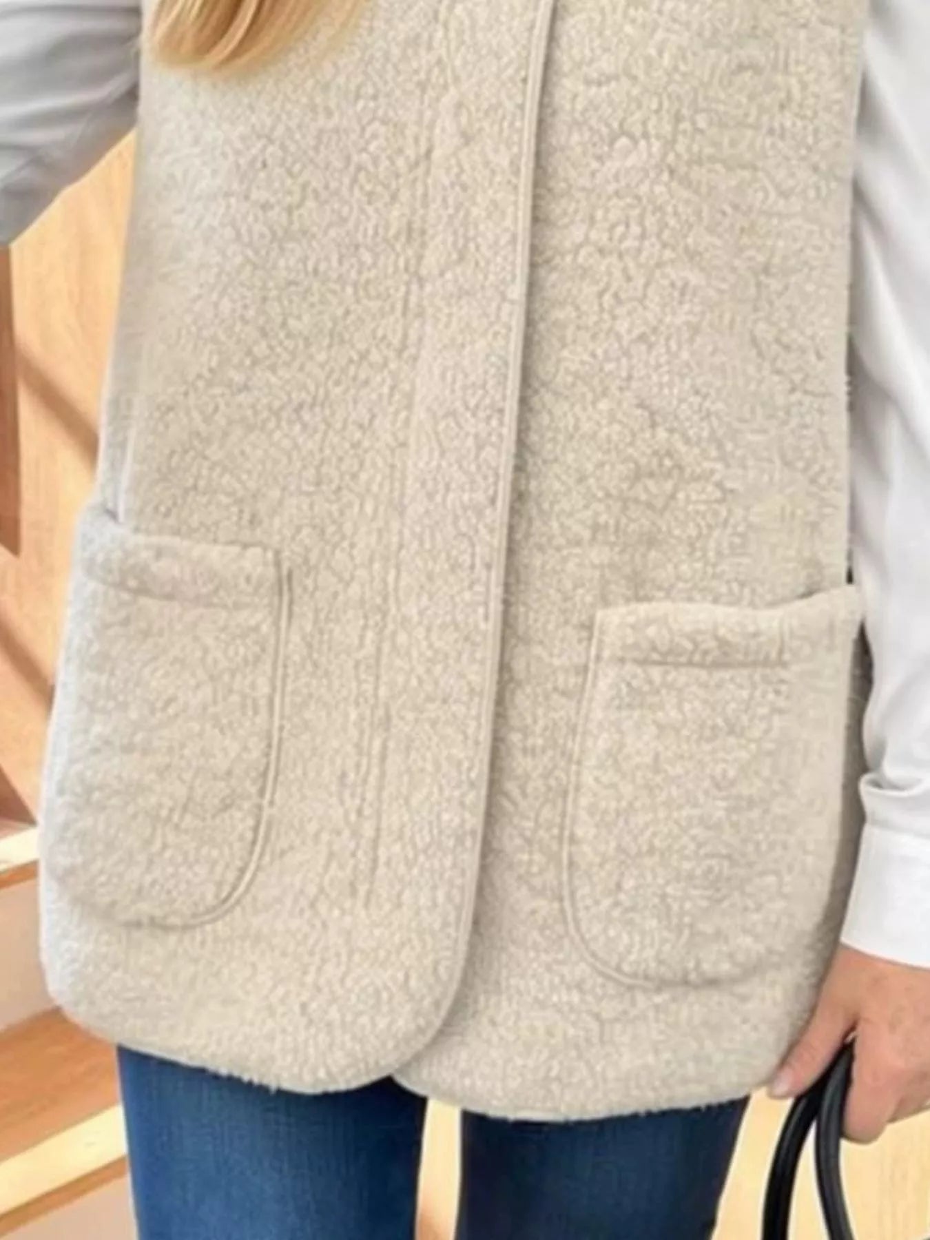 Trendsi Sherpa Sleeveless Vest Coat -