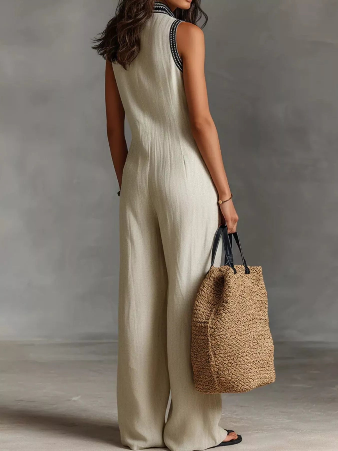 Trendsi Full Size Sleeveless Wide-Leg Jumpsuit Plus SIze -