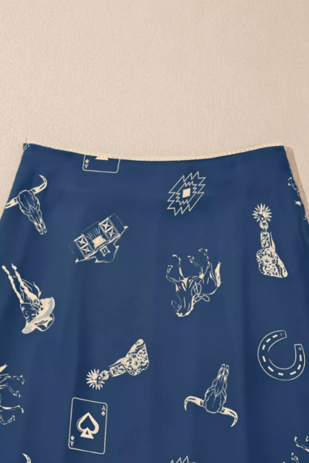 Trendsi Western Print Satin Maxi Skirt -