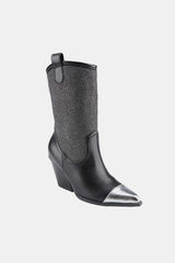 Trendsi Weeboo Chunky Heel Rhinestone Western Cowboy Boots -