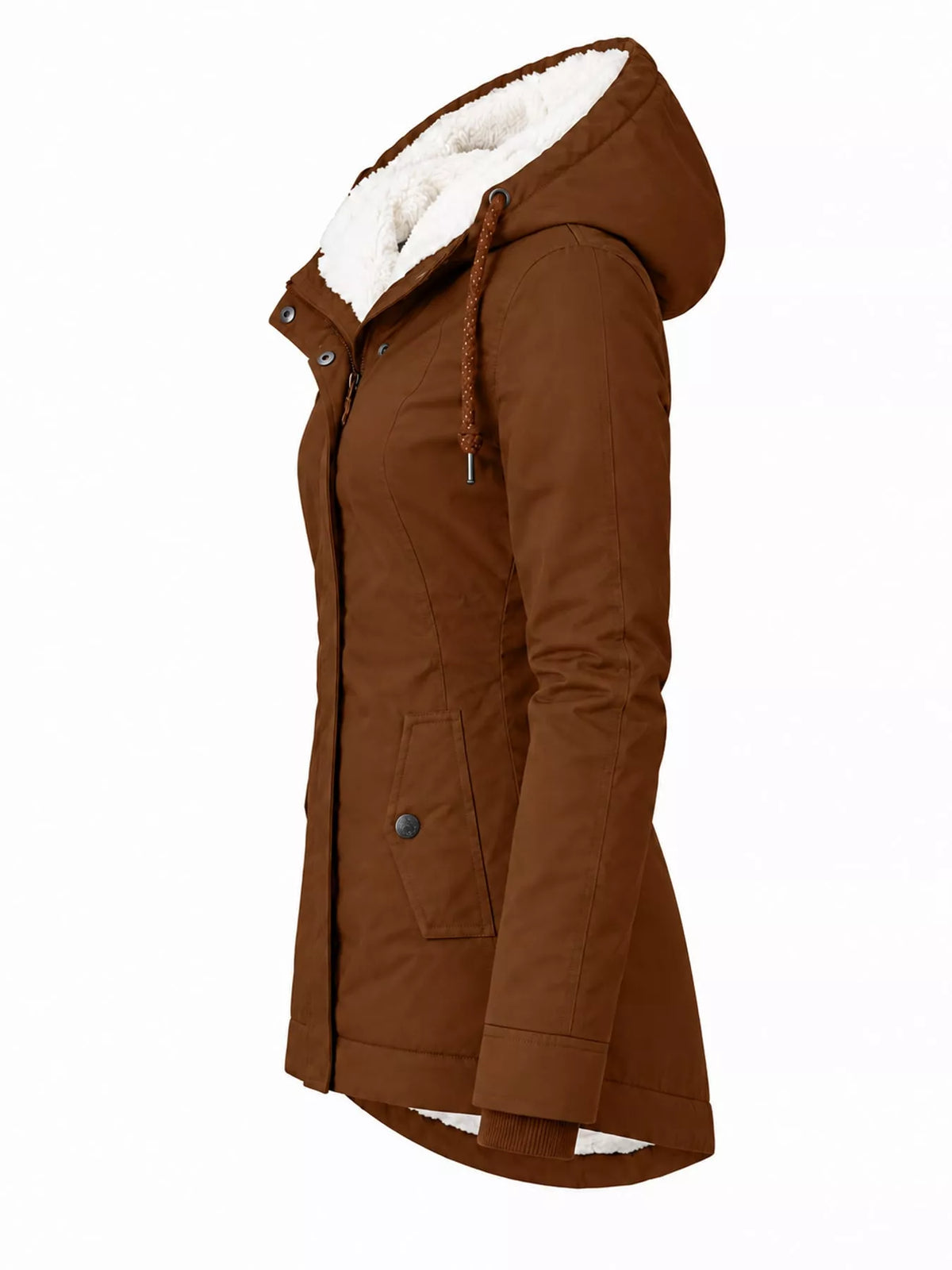 Sherpa-Lined Hooded Jacket — side view
