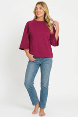 Trendsi Zenana Scuba 3/4 Sleeve Pullover -