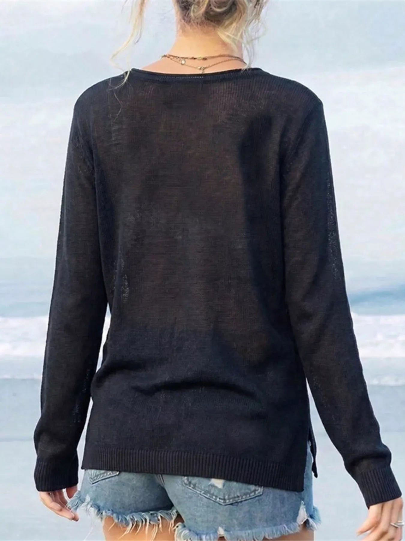 Trendsi American Flag Long Sleeve Sweater -