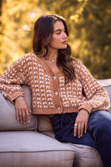 Trendsi SO ME Soft Chenille Yarn Textur Button Sweater Cardigan -
