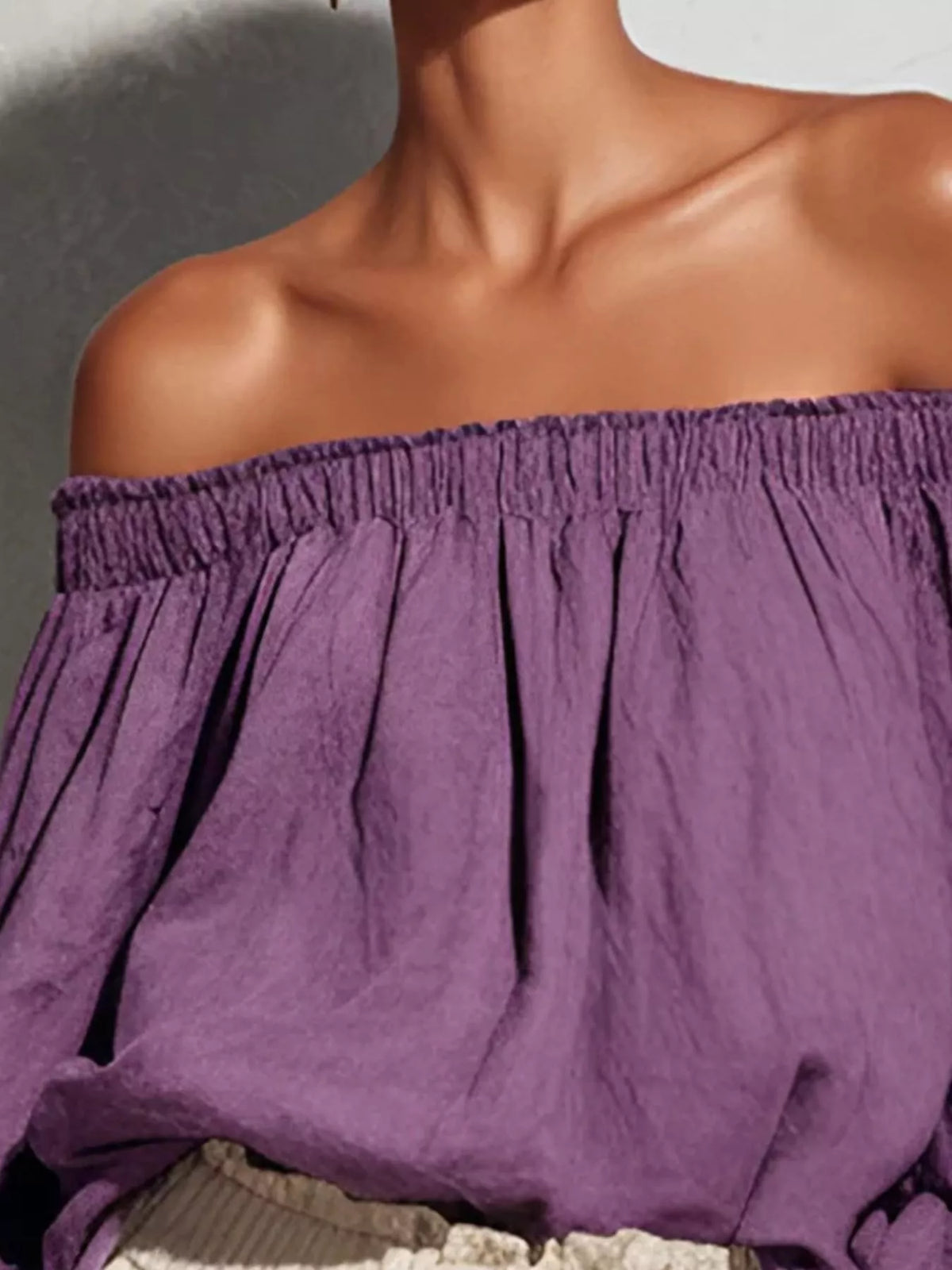 Trendsi Off-Shoulder Long Sleeve Blouse -