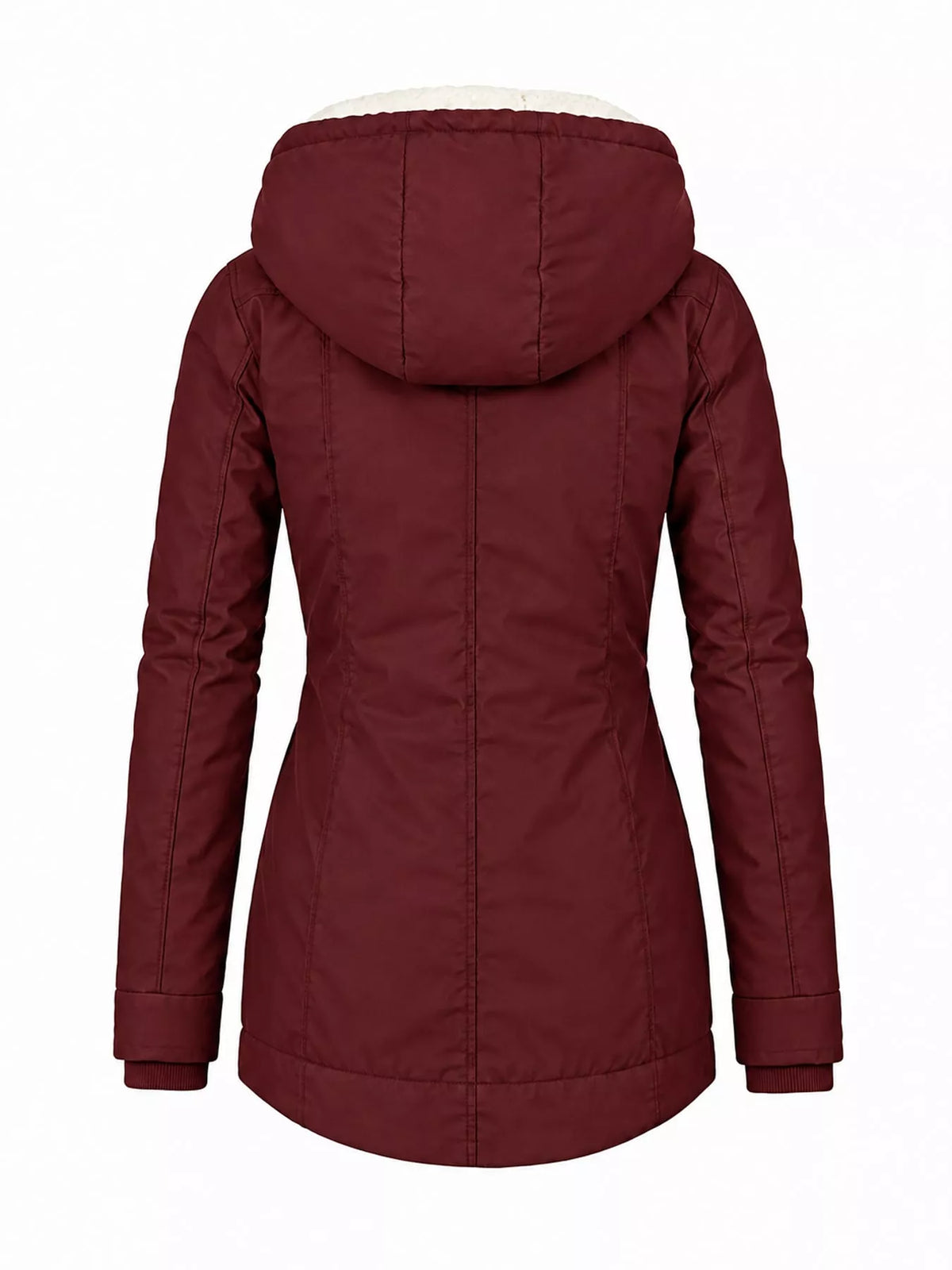 Sherpa-Lined Hooded Jacket — back view