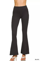 Trendsi Zenana Brushed Dty Microfiber Flare Pants -