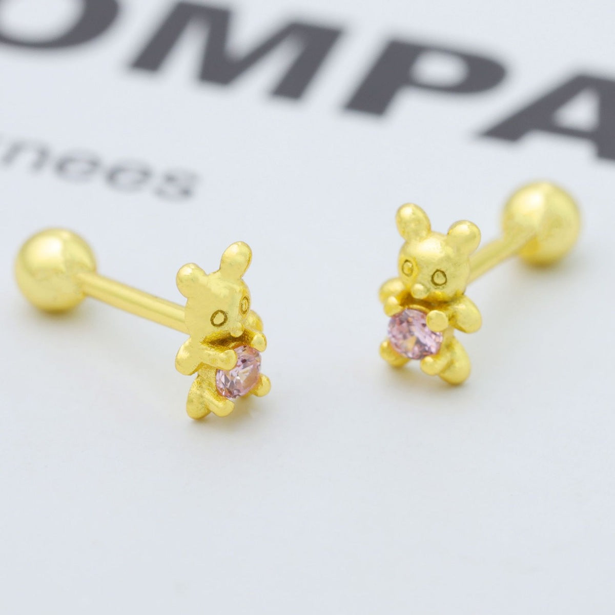 Trendsi 925 Sterling Silver Bear Stud Earrings -