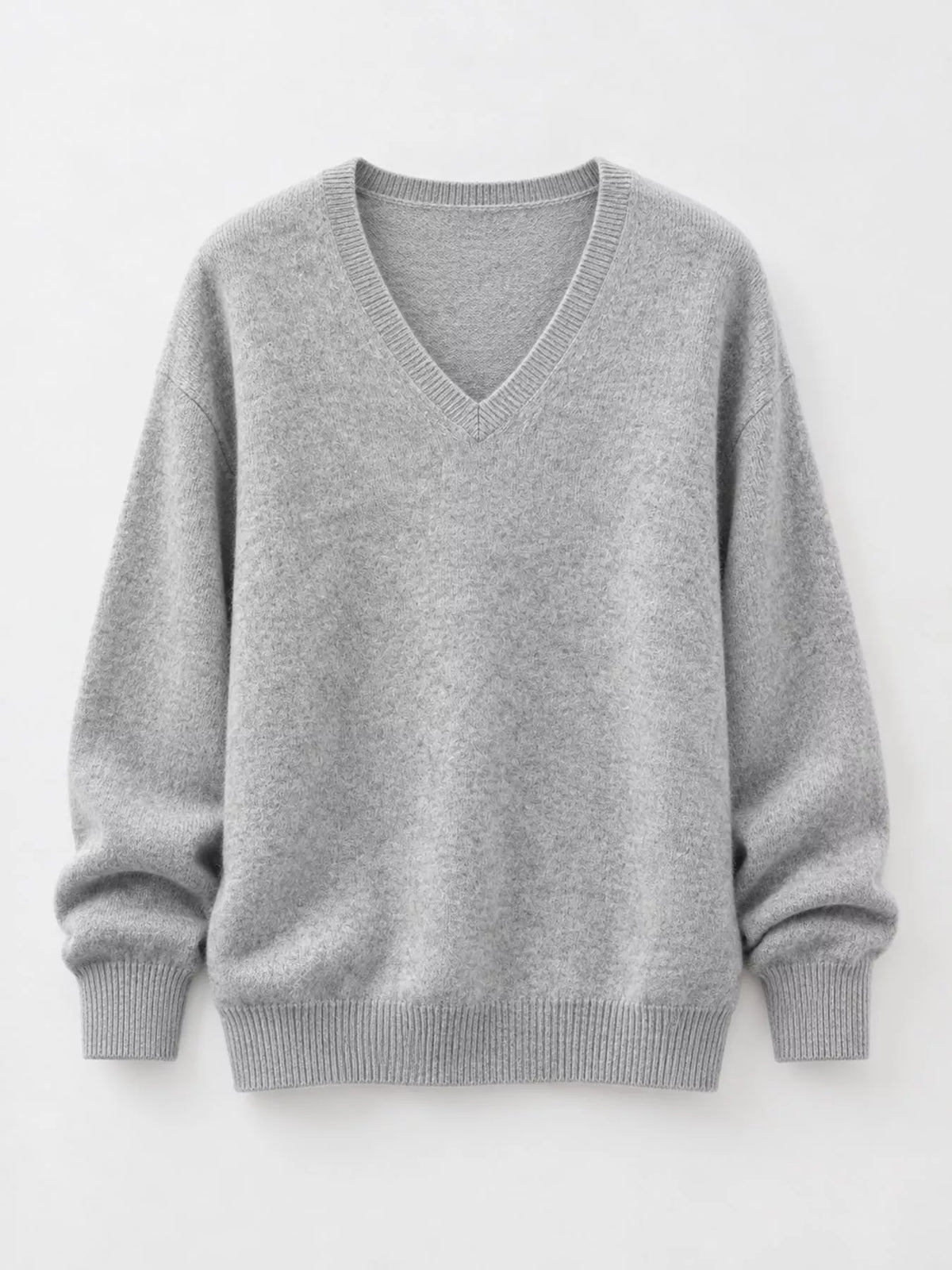 Light gray v-neck sweater
