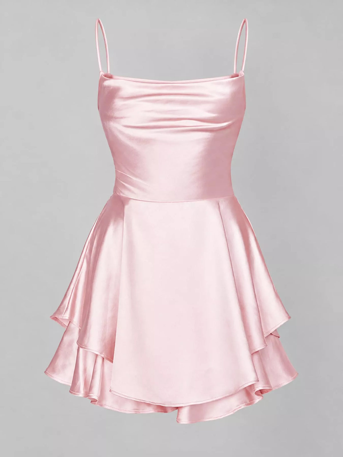 Cowl neck spaghetti-strap mini dress, product view