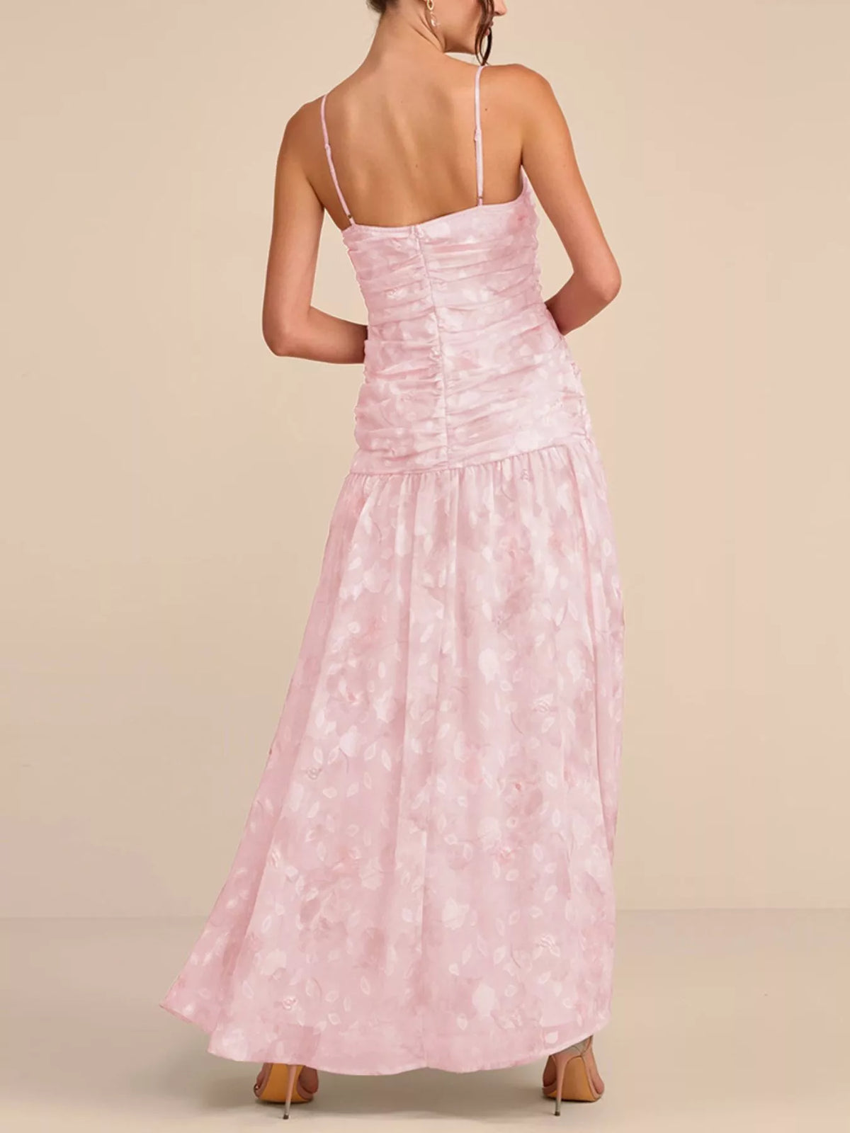 Trendsi Ruched Spaghetti Strap Maxi Dress -
