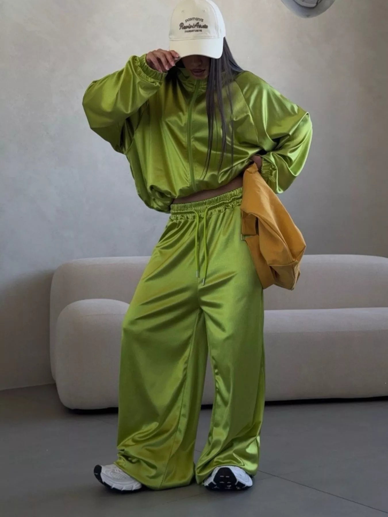 Trendsi Zip Up Raglan Sleeve Jacket and Pants Set -