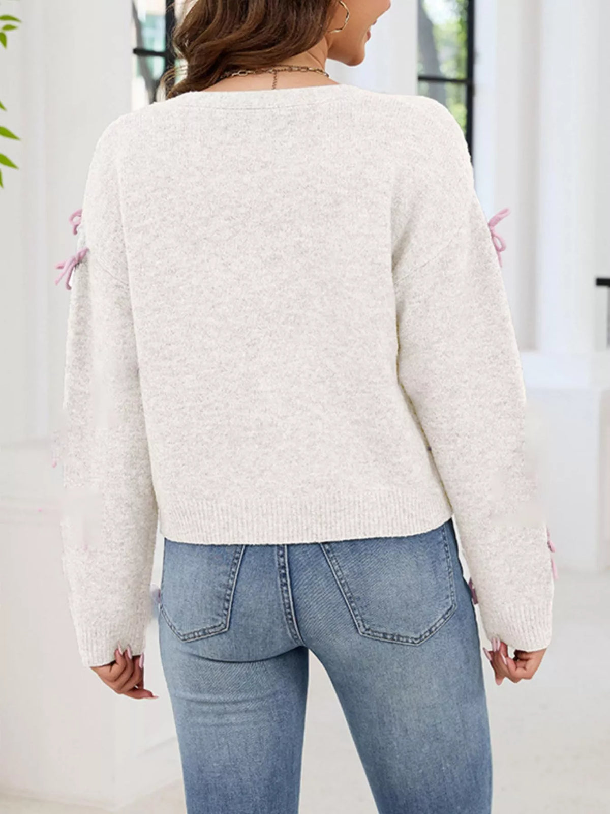 Trendsi Bow Button Up Cardigan -