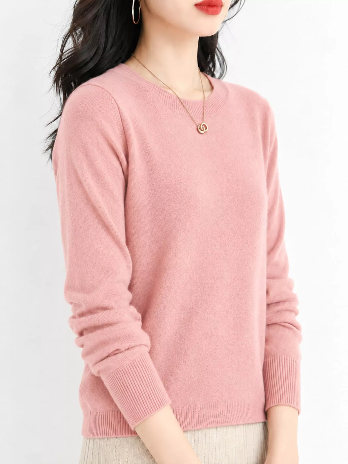 Crew Neck Long Sleeve Sweater — side view