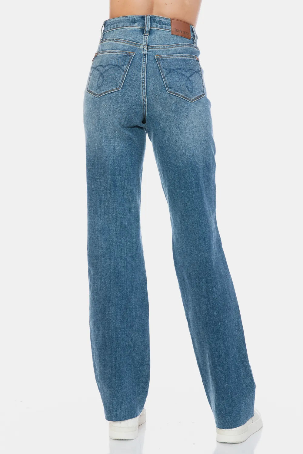 Women's Tummy-Control Straight-Leg Jeans With Raw Hem — product view 7