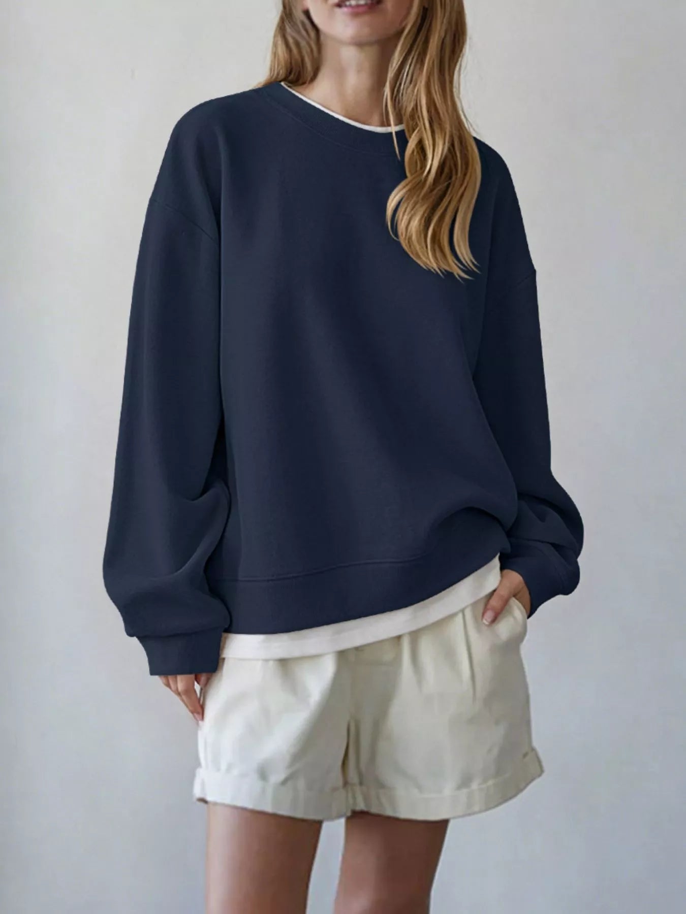 Trendsi Oversized Crew Neck Sweatshirt -
