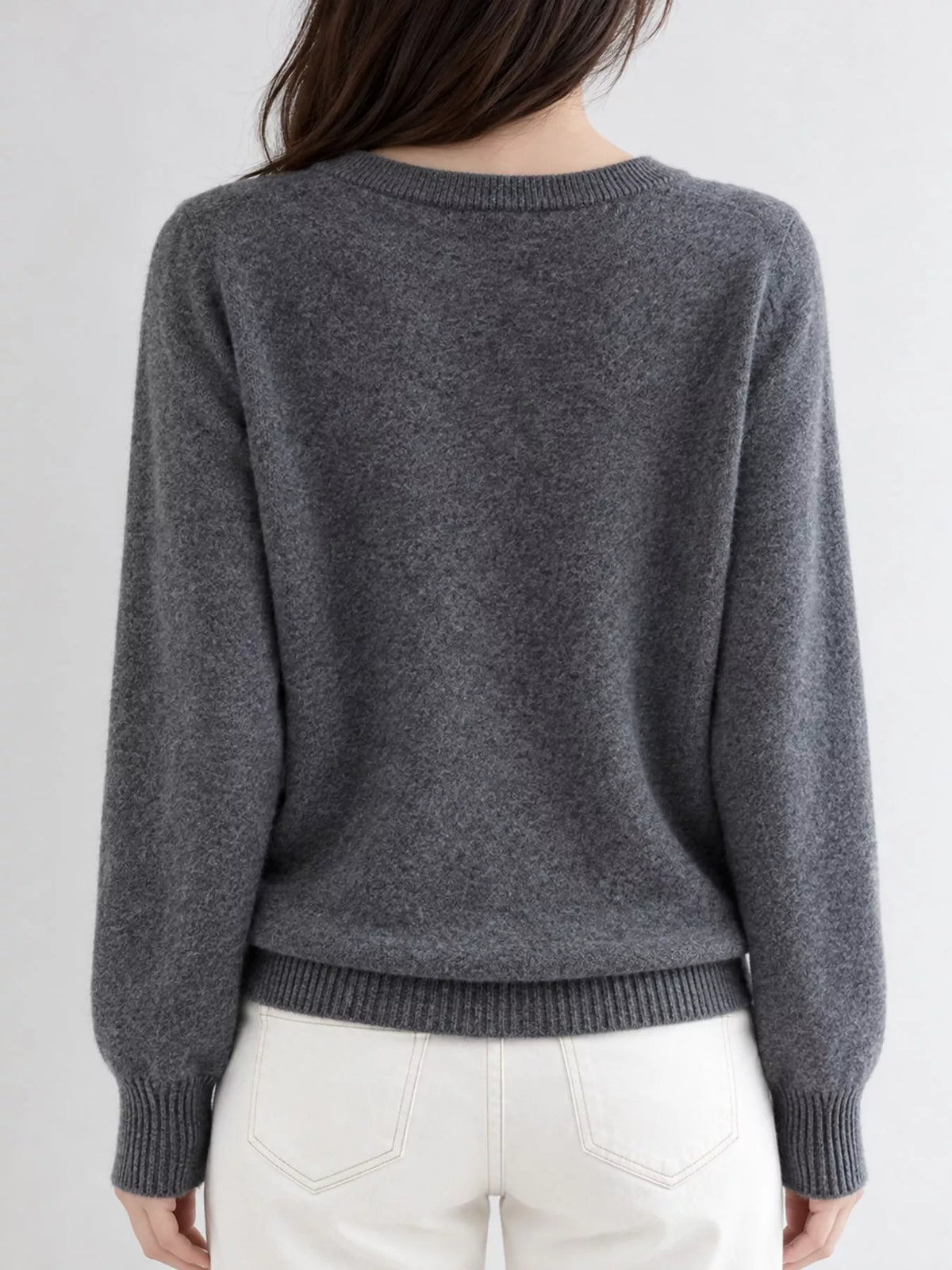 Button-down cardigan, charcoal back