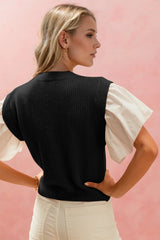 Trendsi Oh Full Size Ruffled Round Neck Short Sleeve Sweater - Shirts