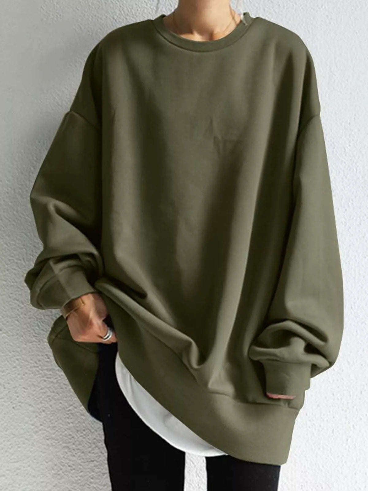 Army Green relaxed sweatshirt