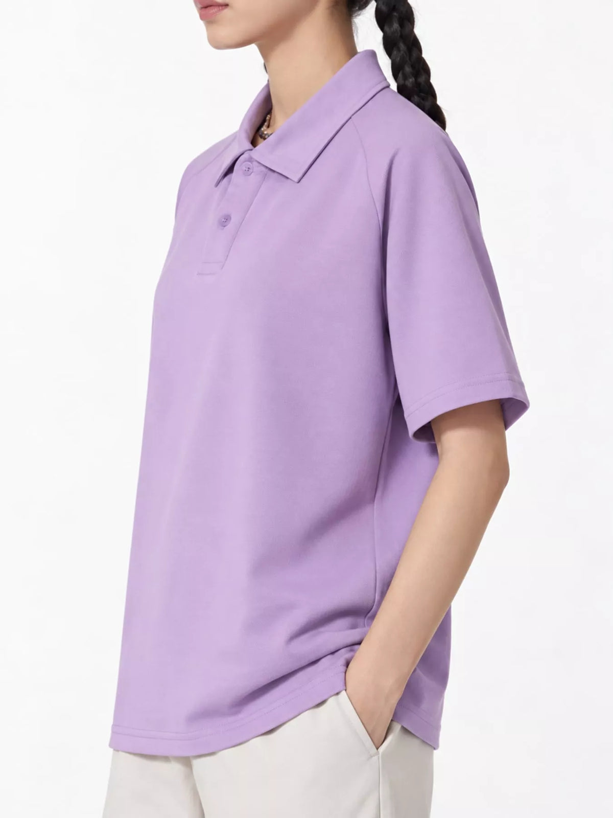 Lavender short sleeve polo t-shirt