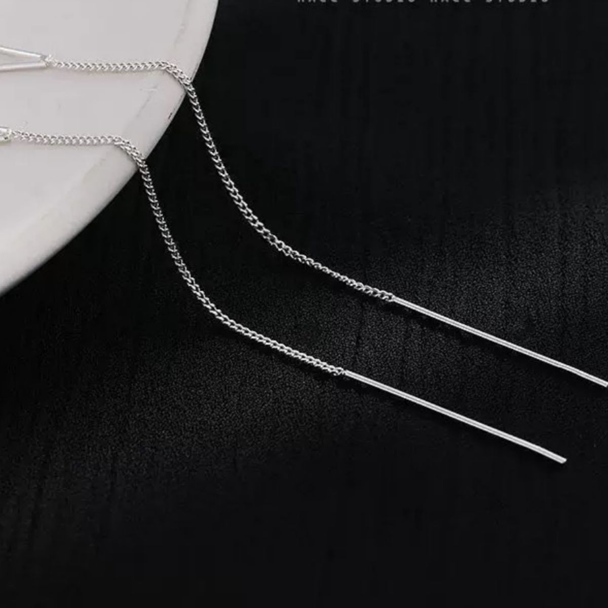 Trendsi 925 Sterling Silver Chain Earrings -
