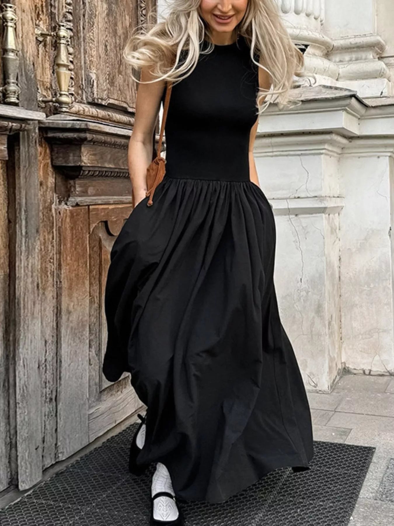 Trendsi Round Neck Sleeveless Maxi Dress -