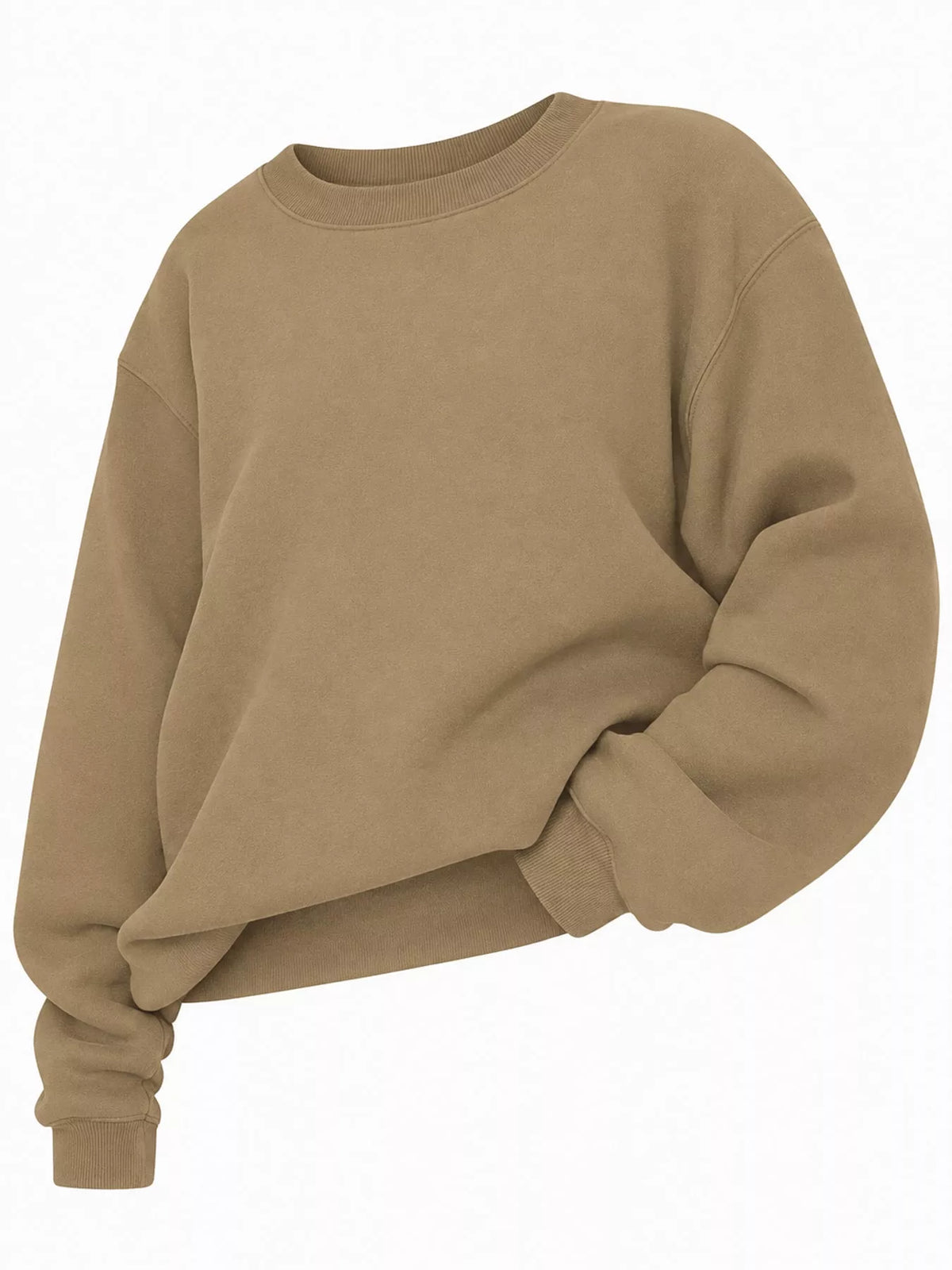 Pullover sweatshirt, tan flat front