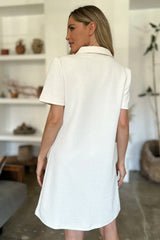 Trendsi Double Take Full Size Texture Short Sleeve Dress - Dresses