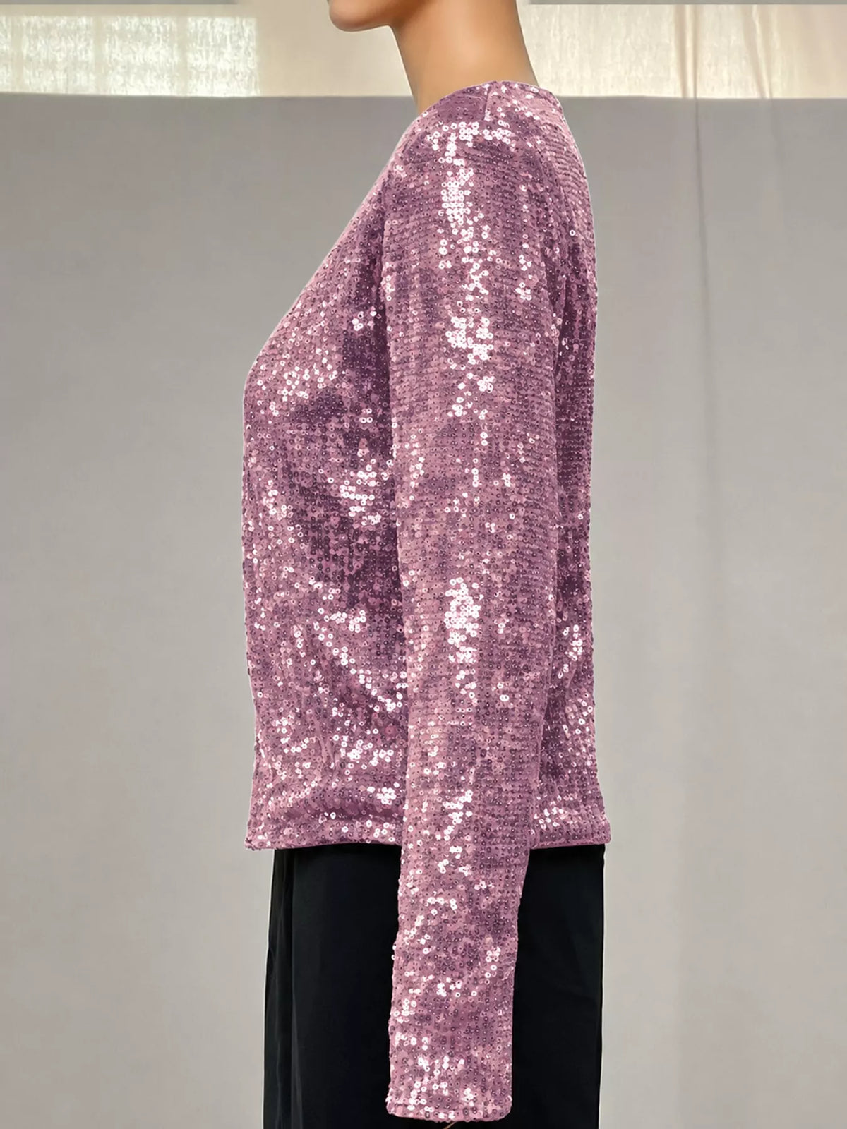 Sequin Long Sleeve Jacket — side view