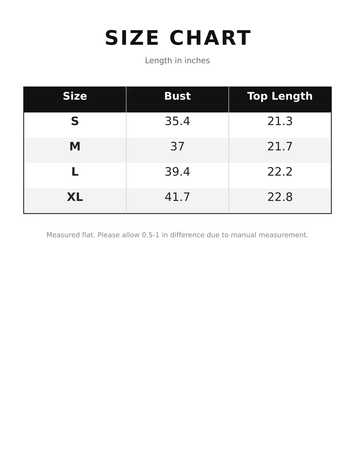 Size chart for women's square neck puff sleeve peplum blouse