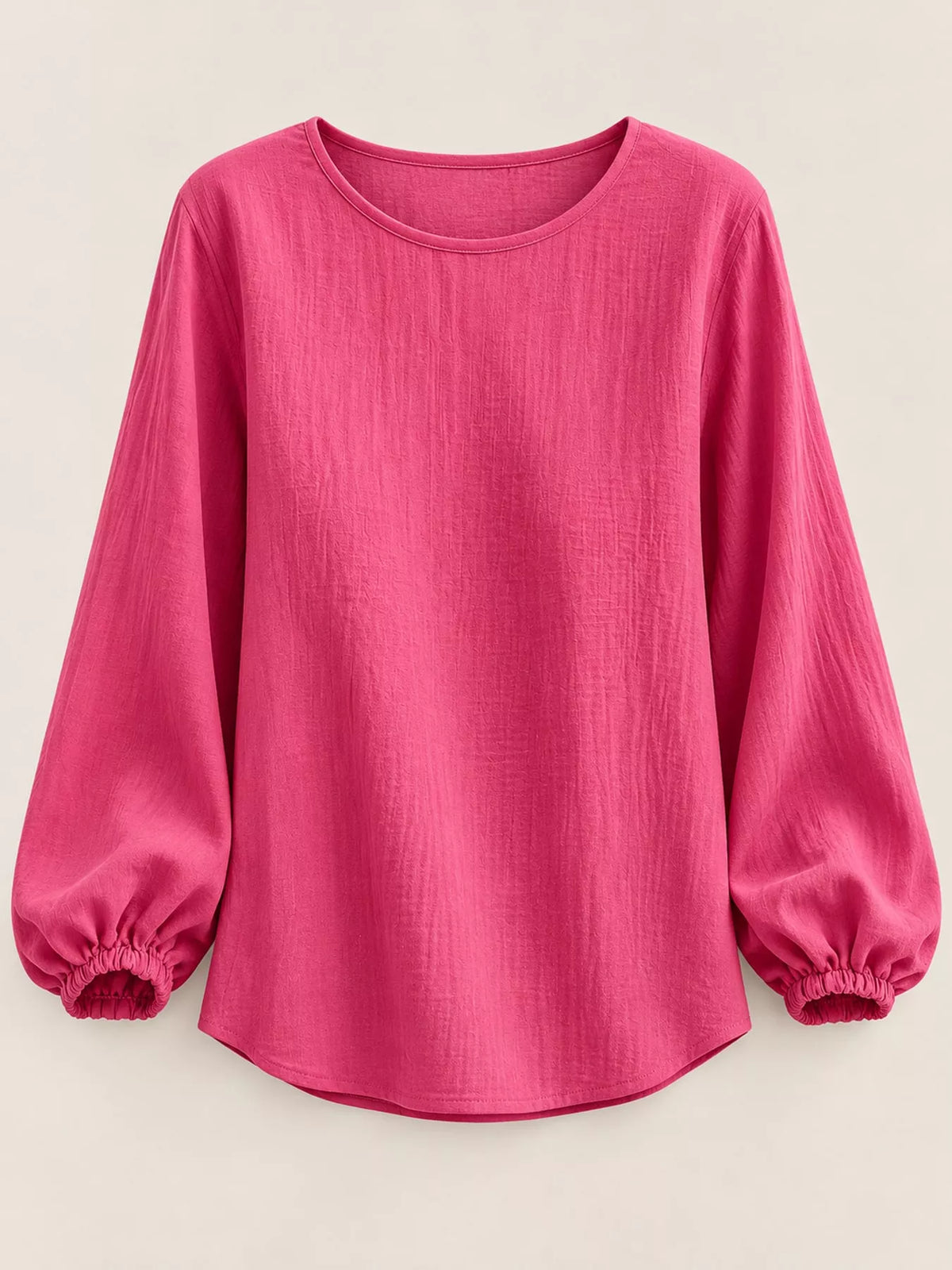Elastic-cuff blouse, pink flat lay