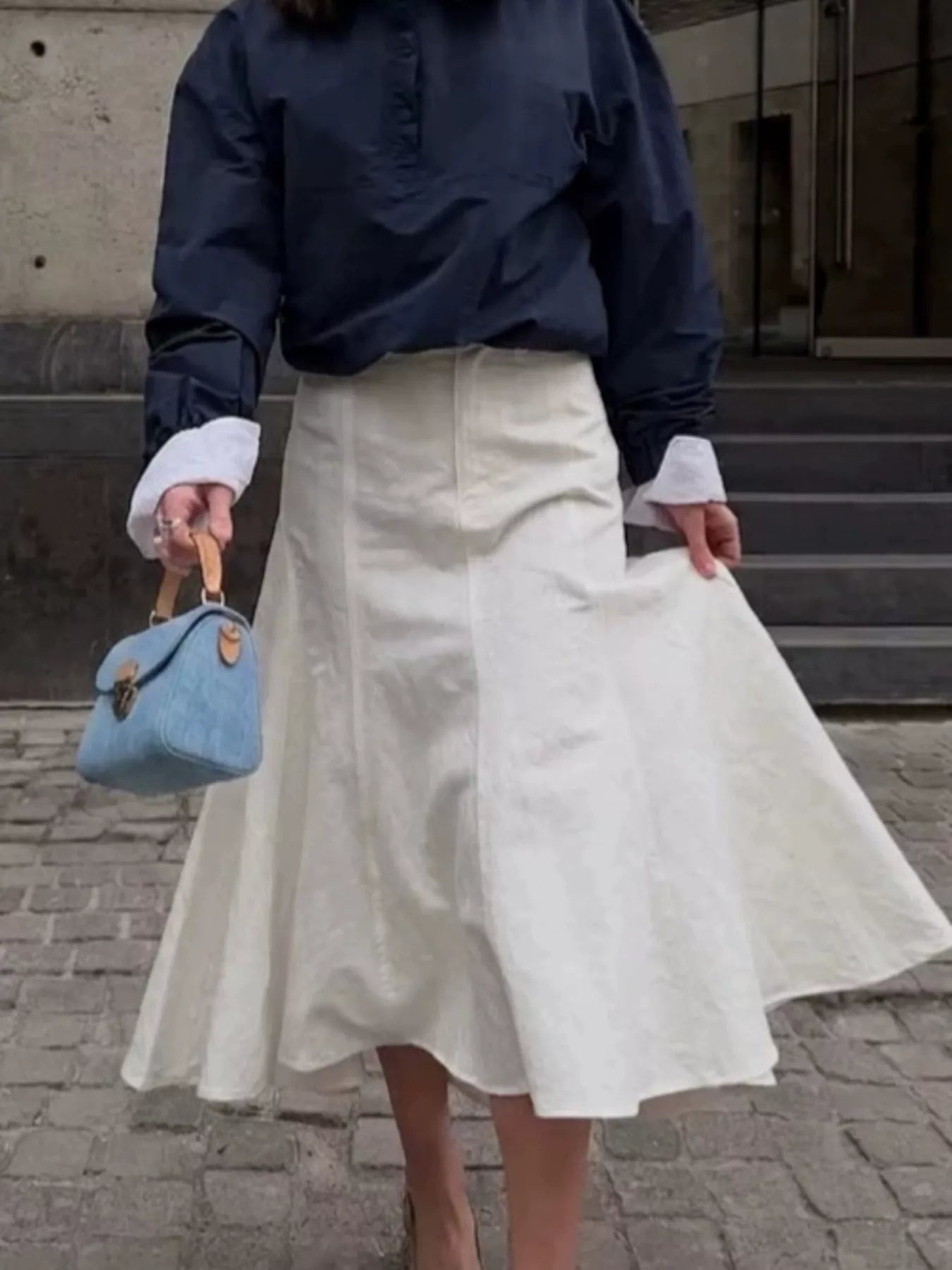 Trendsi High-Waisted Mermaid Midi Skirt -