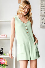 Trendsi Women’s Scoop Neck Wide Strap Romper Short Sleeve Spandex Plus Size - One-Pieces